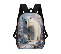 sinyumoney Polar Bear Ice King Backpacks Kids Student Schoolbag 3D Printed Backpacks Elementary And Middle School Students Backpacks for Boys Girls 17inch