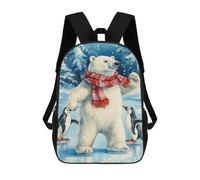 sinyumoney Polar Bear Ice Skating Backpack School Bag Daypacks Business Backpack Water Resistant Bookbag for Men/Women 17inch