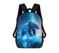 sinyumoney Polar Bear in Aurora Borealis Backpack School Bag Large Water Resistant Laptop Backpack for School/Work/Travel 17inch