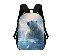 sinyumoney Polar Bear in Ice World School Bags Water Resistant School Bag Business Backpack - Perfect for Travel, Work And Daily Use 17inch