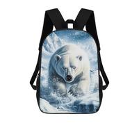 sinyumoney Polar Bear in Snowy Landscape Children's 17 Inch School Backpack 3D Printed Casual Daypacks for Kids Travel Rucksacks Book Bags Kids School Bag