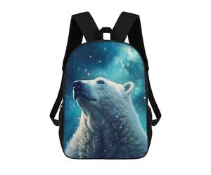 sinyumoney Polar Bear in Starry Sky School Bags Daypacks Business Backpack Water Resistant Bookbag for School/Work/Travel 17inch