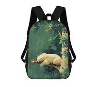 sinyumoney Polar Bear in The Forest School Bags High Secondary School Bags Casual Backpack for Camping Outdoor Adventures And Daily Travel 17inch