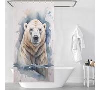 sinyumoney Polar Bear in Watercolor Bath Shower Curtains Mildew Waterproof Polyester Fabric Soft Fabric Hotel Shower Curtain for Shower Bath Curtain 35.43x70.87Inch（90x180cm）