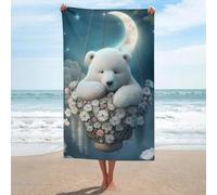 sinyumoney Polar Bear Moon Swing Basics Towel Set Super Soft Absorbent Beach Towel for Bathroom Pool Beach And Trips Bath Sheet 130cm*80cm