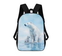 sinyumoney Polar Bear with Cub Backpack School Bag Lightweight Airport College Students Back Pack for Teenage Girls Boys Women Men 17inch