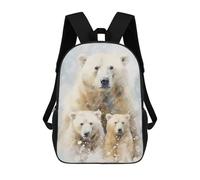 sinyumoney Polar Bear Xmas Family Kids School Backpack School Bag 3D Printed School Bag for Boys Elementary And Middle School Students 17inch