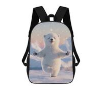 sinyumoney Polar Bear Yoga Rucksacks 3D Printed Children Backpacks Fashion Casual Daypack Cute Travel Bags Outdoor Casual Daypack for Boy And Girl 17inch