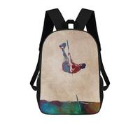 sinyumoney Pole Vault Watercolor Art Children's Backpacks School Backpack 3D Printed Backpack for Kids Travel Rucksacks Book Bags Kids School Bag 17inch