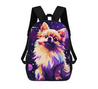 sinyumoney Pomeranian Cute Pixel Art School Backpack Water Resistant Travel Backpack Computer Bag for School/Work/Travel 17inch