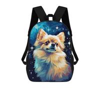 sinyumoney Pomeranian Dog Pixel Art Backpack School Bag Lightweight Airport College Students Back Pack for Men, Women & Teenage Boys 17inch