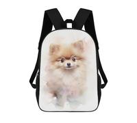 sinyumoney Pomeranian Watercolor Backpack School Bag Backpack For Girls Boys Backpacks Large Capacity Kids Backpack Lightweight School Bags For Kids Students 17inch