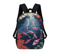 sinyumoney Pond Koi Fish Aesthetic School Backpack Large Water Resistant Laptop Backpack for Girls Boys Teenage 17inch