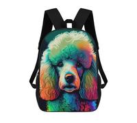 sinyumoney Poodle Colorful School Bags Daypacks Business Backpack Water Resistant Bookbag for School/Work/Travel 17inch