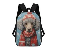 sinyumoney Poodle Dog Look Art Backpack School Bag Secondary Causal Travel High School Bags for School/Work/Travel 17inch