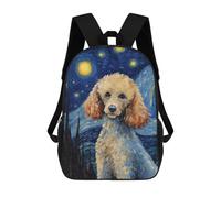 sinyumoney Poodle Dog Starry Night Backpack School Bag Lightweight Airport College Students Back Pack for Men, Women & Teenage Boys 17inch