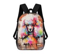 sinyumoney Poodle Graffiti Street Art Backpack School Lightweight Schoolbag Dayback Bookbag College for Men/Women 17inch