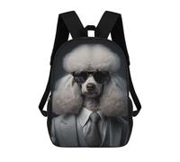 sinyumoney Poodle Mafia Boss Backpack School Daypacks Business Backpack Water Resistant Bookbag for Girls Boys Teenage 17inch