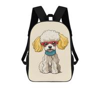 sinyumoney Poodle Noodle Dog Poster Kids Backpack 17 Inch School Bag 3D Printed Cartoon School Backpacks for Boys And Teenager School Students