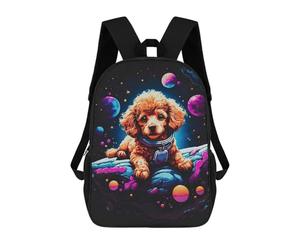 sinyumoney Poodle Puppy Backpack School Bag Daypacks Business Backpack Water Resistant Bookbag for Men/Women 17inch