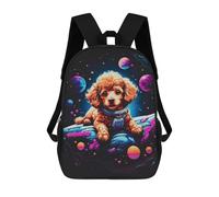 sinyumoney Poodle Puppy Backpacks Kids Student Schoolbag,3D Printed Backpacks,Elementary And Middle School Students Backpacks for Boys Girls 17inch