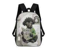 sinyumoney Poodle Reading Newspaper on Toilet-11 School Backpack Business Durable Laptop Bag for Camping Outdoor Adventures And Daily Travel 17inch