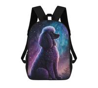 sinyumoney Poodle Style 2 School Bag Backpack Teen Schoolbag 3D Printing Adjustable Schoolbag Fashion Pocket Bag for Kids Boys Girls Students And Teenagers Fans 17inch