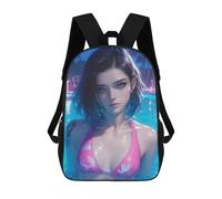 sinyumoney Pool Anime Bikini Girl Backpack School Lightweight Casual Daypack School Backpacks for School/Work/Travel 17inch