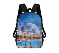 sinyumoney Pool Party Under The Stars School Bags High Secondary School Bags Casual Backpack for Men/Women 17inch