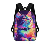 sinyumoney Pop Art Cute Cartoon Cat Backpack School Bag Secondary Causal Travel High School Bags - Perfect for Travel, Work And Daily Use 17inch