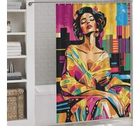 sinyumoney Pop Art Vision of Adele Bloch-Bauer Shower Curtains Set with 12 Hooks Daily Household Stylish Washable Anti-Mould Proof Resistant for Kids Women Men 56.30x70.87Inch（143x180cm）