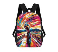 sinyumoney Pop Art Vision of The Scream 3D Printed Kids School Bag Rucksacks Children's School Fashion Casual Back Pack High Capacity Travel Book Bags Backpack for Kids 17inch