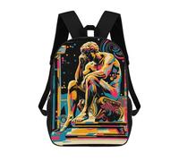 sinyumoney Pop Art Vision of The Thinker Backpacks 3D Printed Kids School Backpack Outdoor Casual Daypack Fashion Casual Children Backpacks Cute Travel Bags 17inch