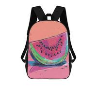 sinyumoney Pop Art Watermelon School Bag Bookbag 3D Printed Children's Backpacks for Kids Boy Girl Book Bags Kids School Bag Travel Rucksacks 17inch