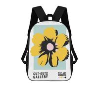 sinyumoney Pop Art Yellow Flower School Bags Work Laptop Backpack Rucksack Bag for Camping Outdoor Adventures And Daily Travel 17inch