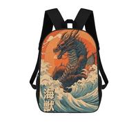 sinyumoney Pop Culture Leviathan Rucksacks 3D Printed Children Backpacks Fashion Casual Daypack Cute Travel Bags Outdoor Casual Daypack for Boy And Girl 17inch