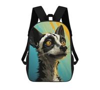 sinyumoney PopArt Lemur Backpack School Bag Rucksack Casual Daypacks School Work Travel Bag for Men, Women & Teenage Boys 17inch