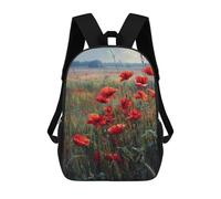 sinyumoney Poppy Field Serenity Backpack for Boys Teen Students, Girls Rucksack Bags Toddler Elementary Middle School Bookbag 17inch
