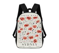 sinyumoney Poppy Sydney Flower Market Backpack School High Secondary School Bags Casual Backpack for Men, Women & Teenage Boys 17inch
