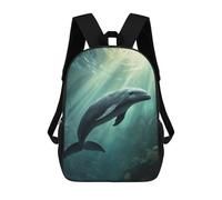 sinyumoney Porpoise Dolphin Underwater School Bags Water Resistant Travel Backpack Computer Bag for School/Work/Travel 17inch