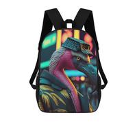 sinyumoney Portait of Flamingo Backpack School Bag School Secondary High School College Backpack Travel for Teenage Girls Boys Women Men 17inch
