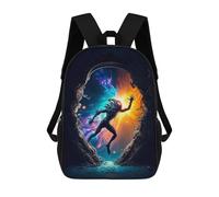 sinyumoney Portal to Another Dimension School Bag Backpack Teen Schoolbag 3D Printing Adjustable Schoolbag Fashion Pocket Bag for Kids Boys Girls Students And Teenagers Fans 17inch