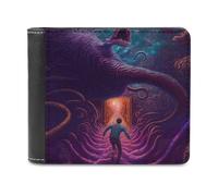 sinyumoney Portal to The Unknown 3D Print PU Leather Men's Wallet Credit Cards Coins RFID Blocking Stylish Banknote Compartments Purse Youth Guys 11.7cm*9.5cm