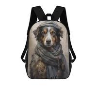 sinyumoney Portrait of A Stray Dog Backpacks Kids School Backpack School Bag 3D Printed School Bag for Boys Elementary And Middle School Students 17inch