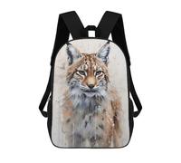 sinyumoney Portrait of Lynx School Backpack Secondary Causal Travel High School Bags for Campus Outdoor Travel Sports 17inch