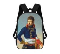 sinyumoney Portrait of Napoleon Kids Backpack, Kids School Bag 3D Printed School Backpacks for Boys And Teenager School Students 17inch