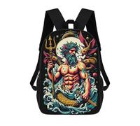 sinyumoney Poseidons Realm Kids Backpack Fashion Fun Backpack Book Bag for Boys And Teenager 3D Printed School Bags for Boys 17inch