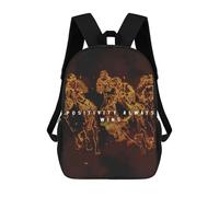 sinyumoney Positivity Always Wins 3D Printed 17 Inch School Backpack Children's Backpacks 3D Printed Cool Knapsack for Boys Elementary And Middle