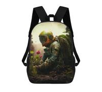 sinyumoney Post-Apocalyptic Adventure Space Suit Survival Backpacks 3D Printed School Bag Casual Kids Fashion School Bag for Boys Middle School Students School 17inch