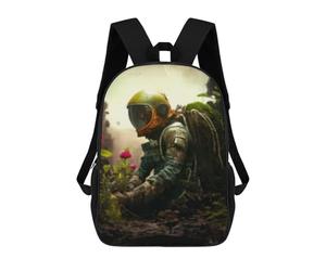sinyumoney Post-Apocalyptic Adventure Space Suit Survival Backpacks 3D Printed School Bag Casual Kids Fashion School Bag for Boys Middle School Students School 17inch